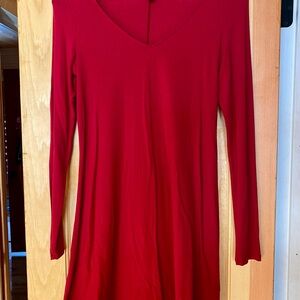 Express Red Long Sleeve Dress